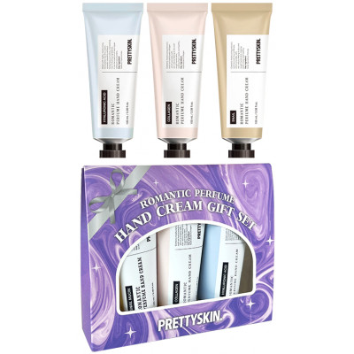 PrettySkin Romantic Perfume Hand Cream Gift Set - Набор кремов для рук с коллагеном, гиалуроновой кислотой и муцином улитки
