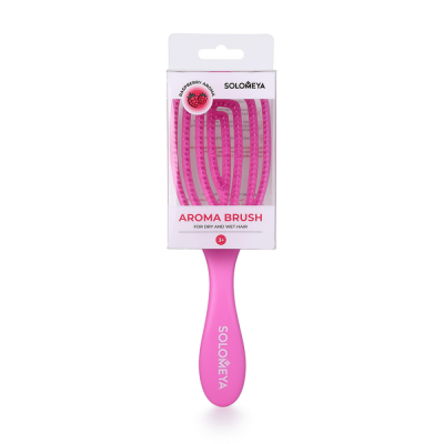 SOLOMEYA Wet Detangler Brush Oval Raspberry - Расческа для сухих и влажных волос АРОМАТ МАЛИНЫ