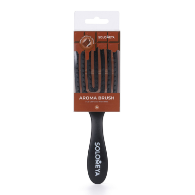 Solomeya Wet Detangler Mini Brush Rectangular Dark Chocolate -  Прямоугольная мини расческа для сухих и влажных волос  с ароматом Горького шоколада