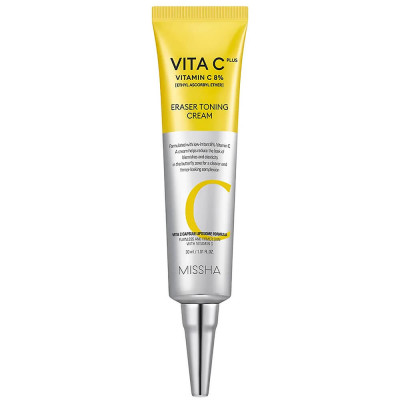 Missha Vita C Plus Eraser Toning Cream - Мягкий осветляющий крем с 8% витамина C