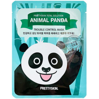 PrettySkin Mask Total Solution Animal Panda Trouble Control - Успокаивающая тканевая маска для проблемной кожи