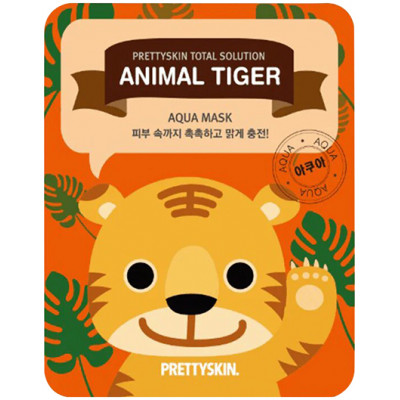 PrettySkin Total Solution Animal Tiger Aqua Mask - Тканевая маска для лица увлажняющая