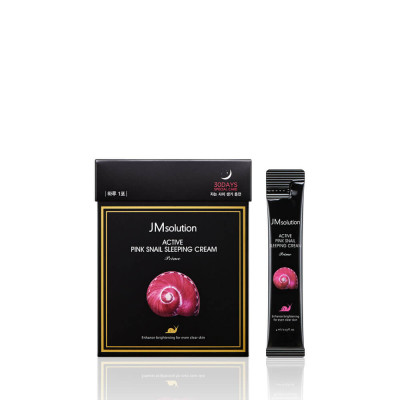 JMsolution Active Pink Snail Sleeping Cream Prime - Обновляющая ночная маска с муцином улитки