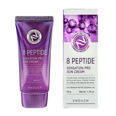 Enough 8 Peptide Sensation Pro Sun Cream SPF 50 PA+++ - Солнцезащитный крем для лица и тела с пептидами